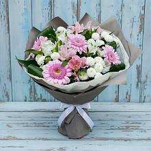 Букет цветов из:  Герберы, Альстромерии и Хризантемы в Лисках