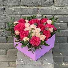 Цветочная композиция из Розы в коробке в Лисках
