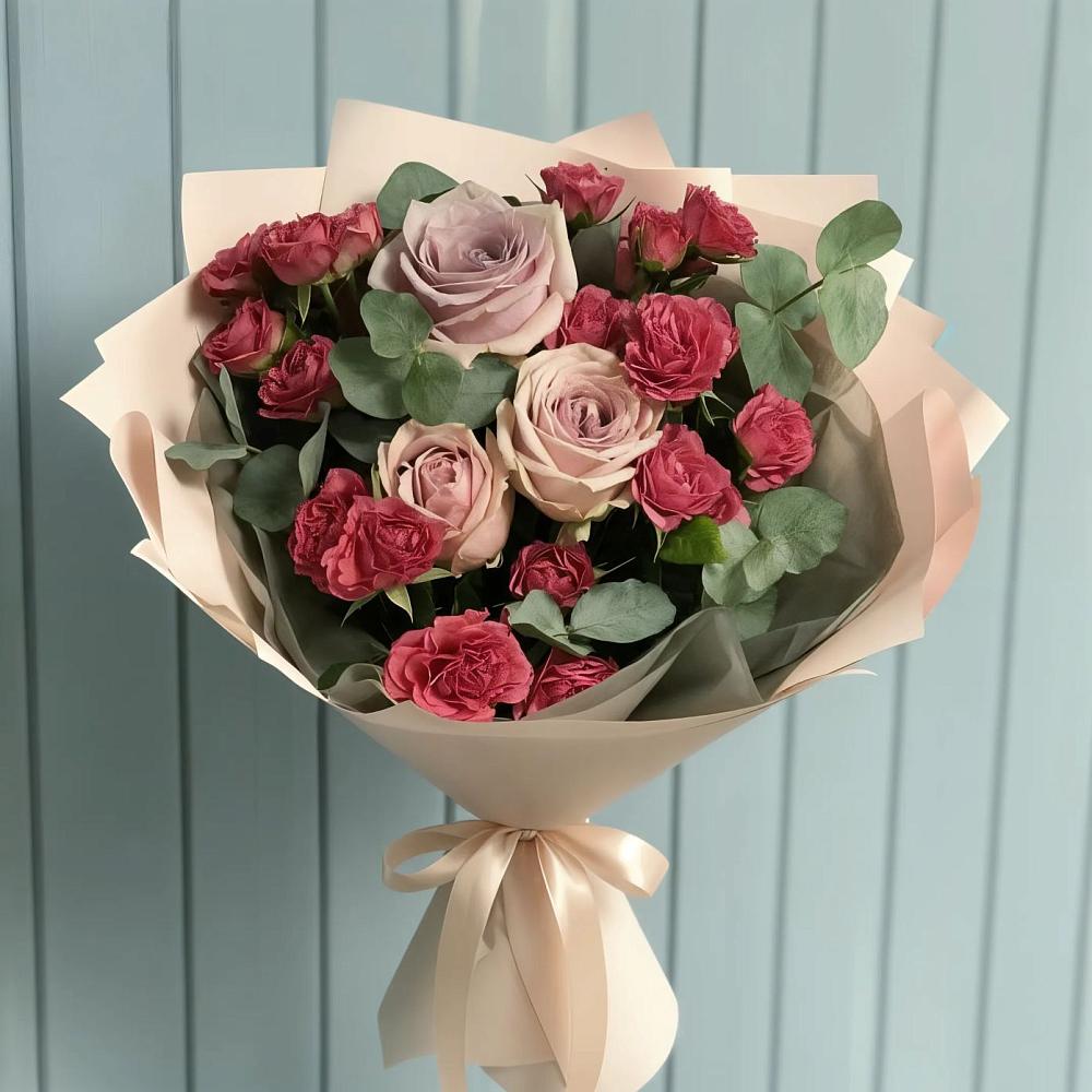Букет цветов из: Гвоздики и Розы в Лисках