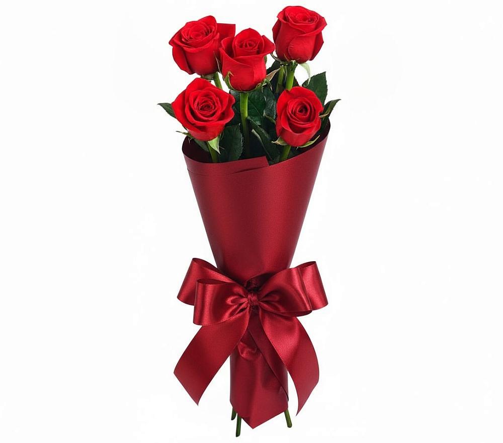 Букет 5 Красных роз Эдлесс Лав в Лисках