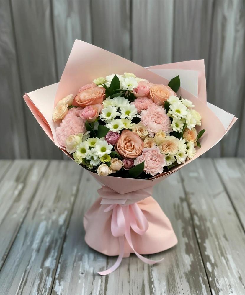 Букет цветов из: Гвоздики, Розы и Хризантемы в Лисках