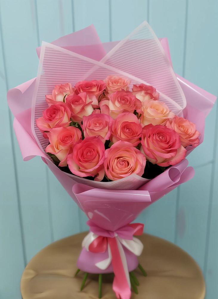 Букет 15 Розовых роз Равель в Лисках