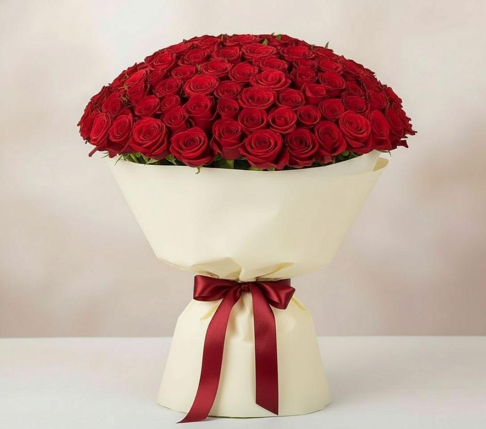 Букет 101 Красная роза Милано в Лисках