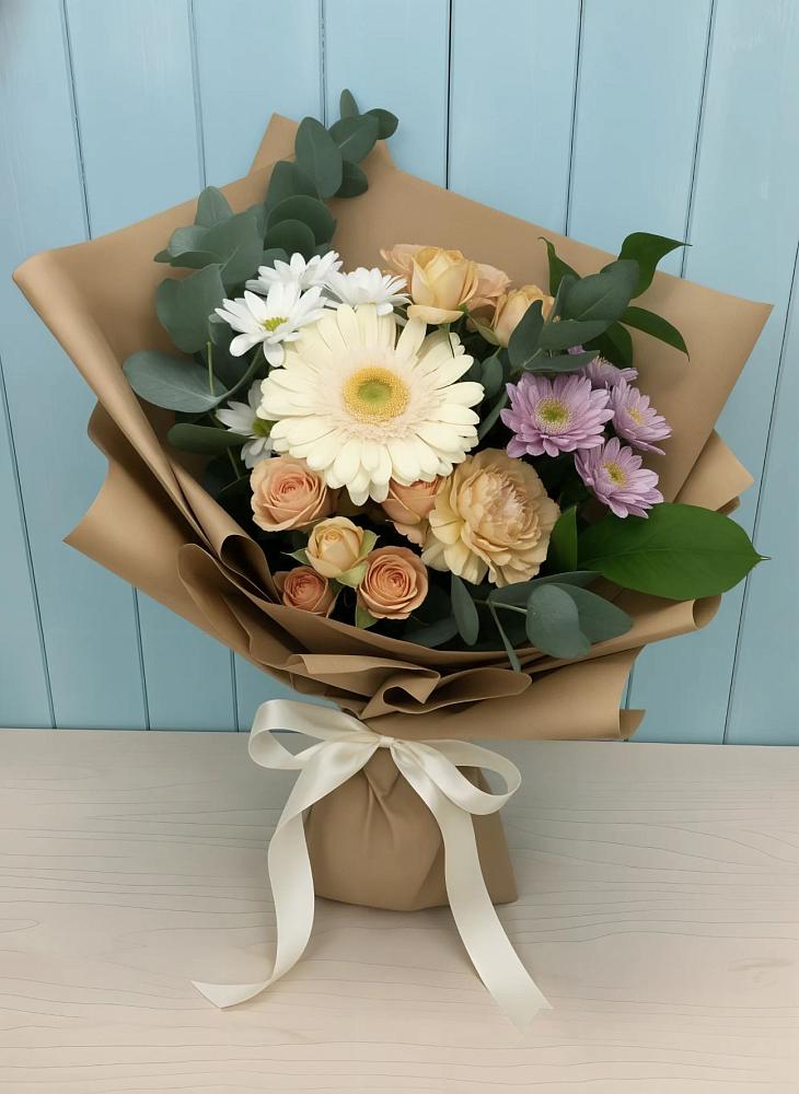 Букет цветов из: Герберы и Хризантемы в Лисках