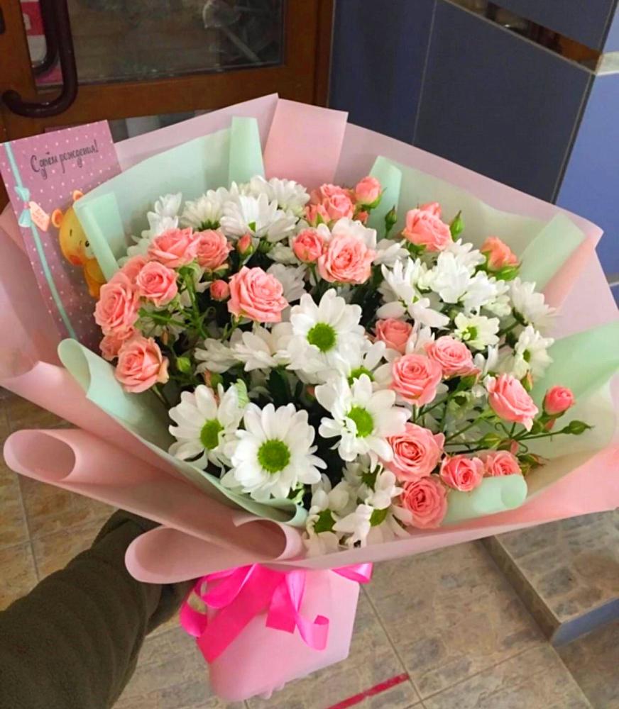 Букет цветов из: Розы и Хризантемы в Лисках