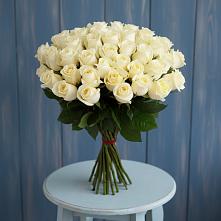 Букет 51 Белая роза Эдлесс Лав в Лисках