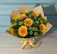 Букет цветов из:  Герберы и Хризантемы в Лисках