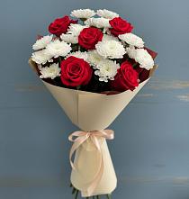 Букет цветов из:  Розы и Хризантемы в Лисках
