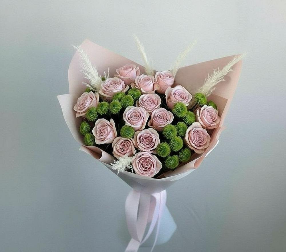 Букет цветов из: Розы и Хризантемы в Лисках