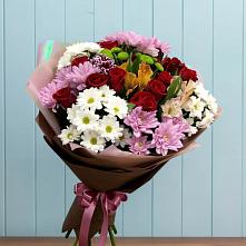 Букет цветов из:  Розы, Хризантемы и Альстромерии в Лисках