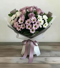Букет цветов из:  Хризантемы и Розы в Лисках