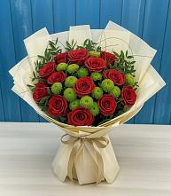 Букет цветов из:  Розы и Хризантемы в Лисках