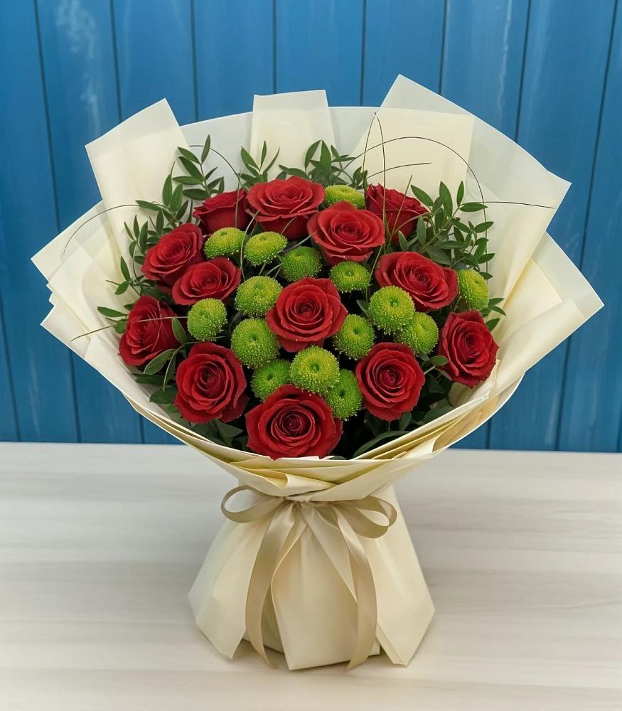 Букет цветов из: Розы и Хризантемы в Лисках